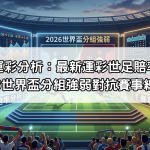 世界盃運彩分析：最新運彩世足賠率動態與2026世界盃分組強弱對抗賽事總整理